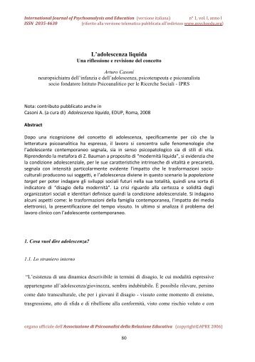 L'adolescenza liquida - International Journal of Psychoanalysis for ...