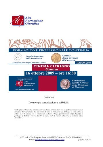Deontologia, comunicazione e pubblicità Cerri 16 ottobre.pdf - Joint ...