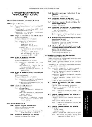 Elenco sistematico delle procedure