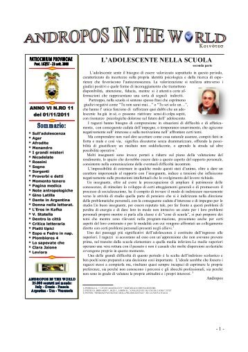 l‟adolescente nella scuola - L'Infinito :::... - Giornale Sociale di ...