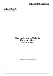 Piano assicurativo Malattia Universo Salute - Allianz Subalpina