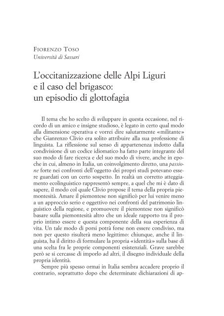 L'occitanizzazione delle Alpi Liguri e il caso del brigasco: un ...