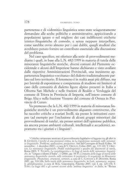 L'occitanizzazione delle Alpi Liguri e il caso del brigasco: un ...