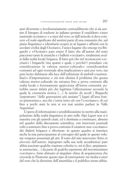 L'occitanizzazione delle Alpi Liguri e il caso del brigasco: un ...