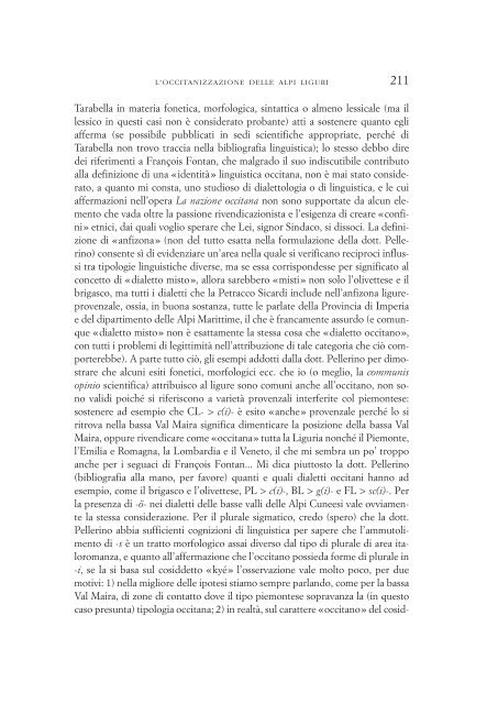 L'occitanizzazione delle Alpi Liguri e il caso del brigasco: un ...