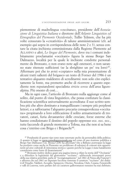 L'occitanizzazione delle Alpi Liguri e il caso del brigasco: un ...