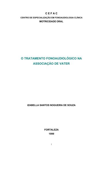 o tratamento fonoaudiológico na associação de vater - CEFAC