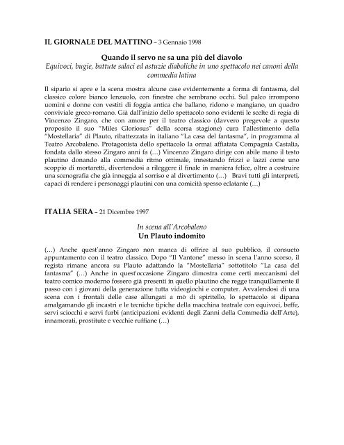 scarica la rassegna stampa - Teatro Arcobaleno