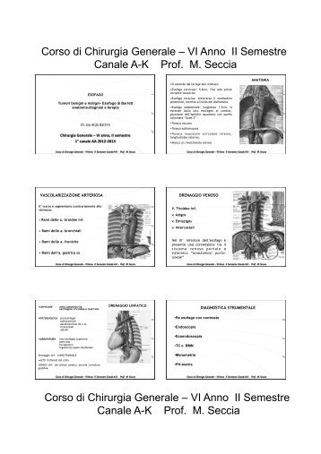 07 Malattie Neoplastiche dell'Esofago - Chirurgia d'urgenza e ...