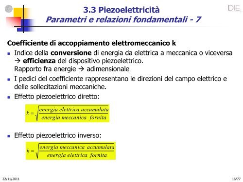 Richiami sulla teoria della piezoelettricità. Materiali ceramici ...