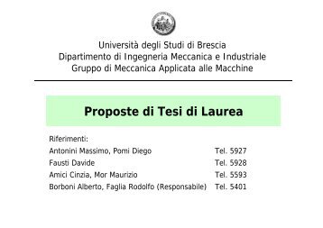 Proposte di Tesi MECC APPL.pdf - Università degli Studi di Brescia