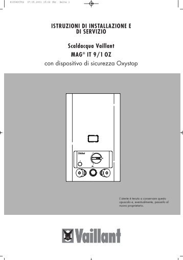 Scaldacqua Vaillant MAG® IT 9/1 OZ con dispositivo di sicurezza ...