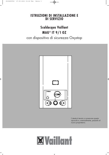 Scaldacqua Vaillant MAG® IT 9/1 OZ con dispositivo di sicurezza ...