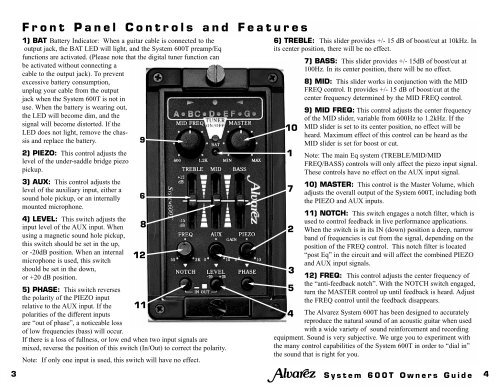 Alvarez System 600T Manual