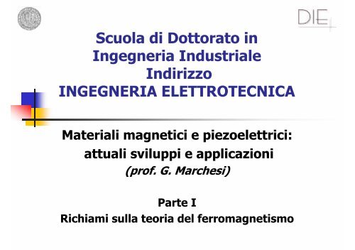 Materiali magnetici e piezoelettrici - DIE