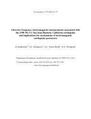 Ultra-low frequency electromagnetic measurements associated with ...