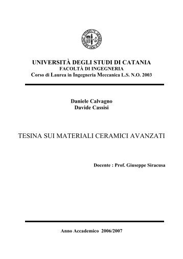 tesina sui materiali ceramici avanzati_finale - dmfci - Università degli ...