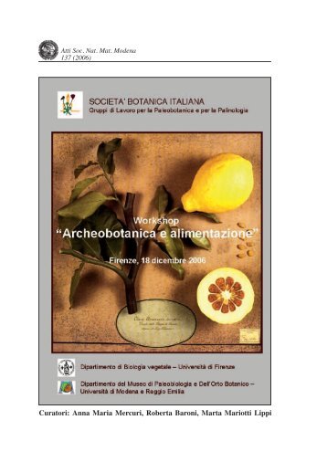 NEW: Scarica gli atti del convegno - Società Botanica Italiana