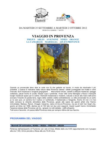 programma del viaggio - Associazione Culturale Flumen