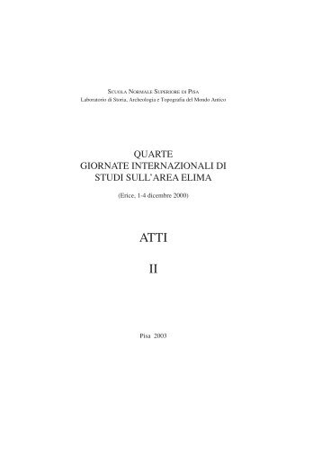 ATTI II - Area Download - Scuola Normale Superiore