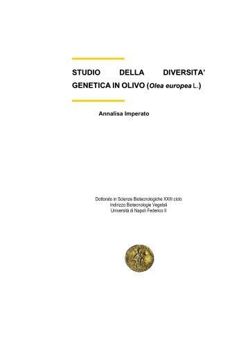 STUDIO DELLA DIVERSITA' GENETICA IN OLIVO (Olea ... - FedOA