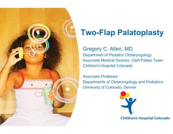 Two-Flap Palatoplasty