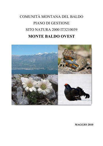 Piano di Gestione Baldo OVEST - Comunità Montana del Baldo