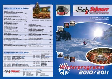 Winterprogramm 2010/2011 - Schnurr Reisen GmbH