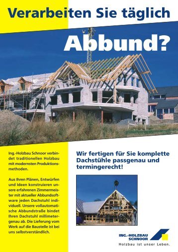 Prospekt Abbund - Ing.-Holzbau SCHNOOR
