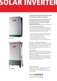Sunways Solar-Inverter PT 30k und PT 33k AC ... - Schoenau AG