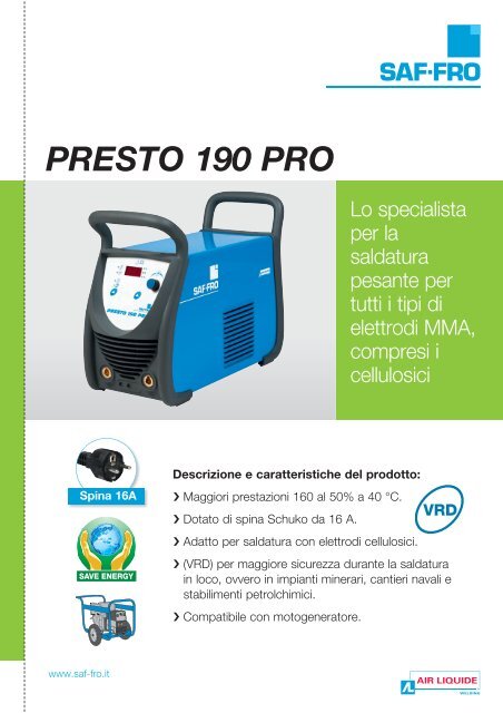 PRESTO 190 PRO - Fro