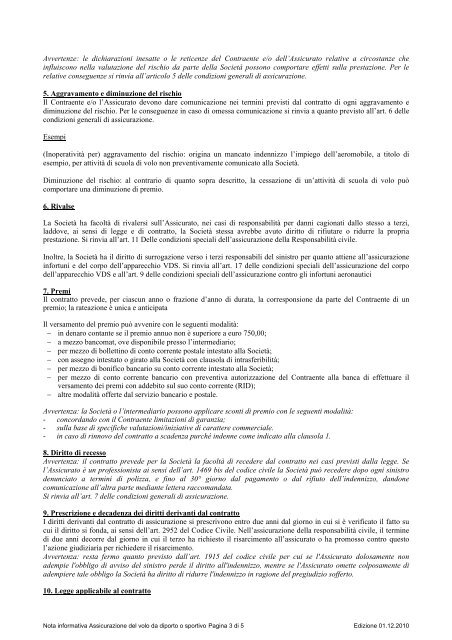 Fascicolo Informativo - Assicurazioni Generali