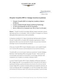 Chrysler Crossfire SRT-6: il design incontra la ... - Chrysler Media