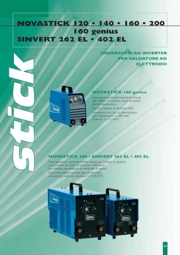 NOVASTICK 120 • 140 • 160 • 200 160 genius SINVERT 262 EL ...