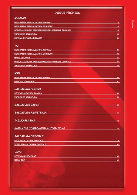 Catalogo Fronius - Tecnica San Giorgio srl