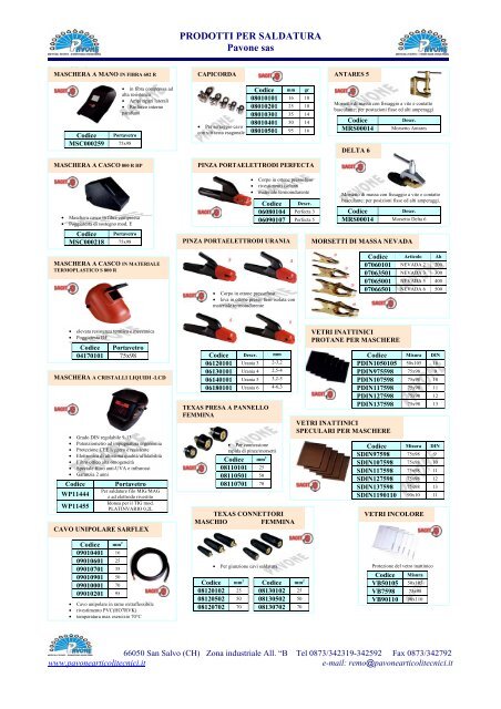 2 - Pavone - Forniture Industriali - Articoli Tecnici