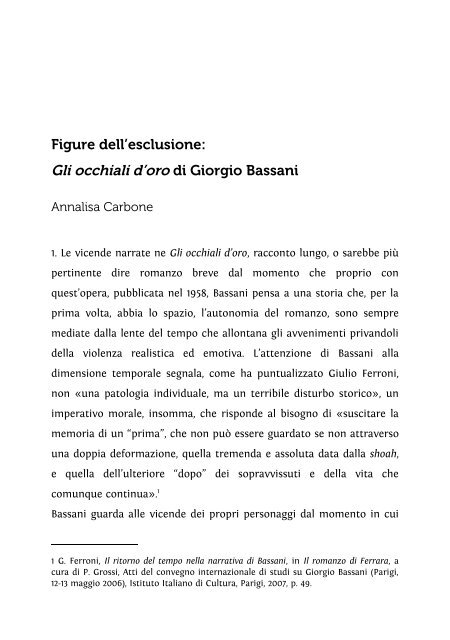 Figure dell'esclusione: Gli occhiali d'oro di Giorgio Bassani