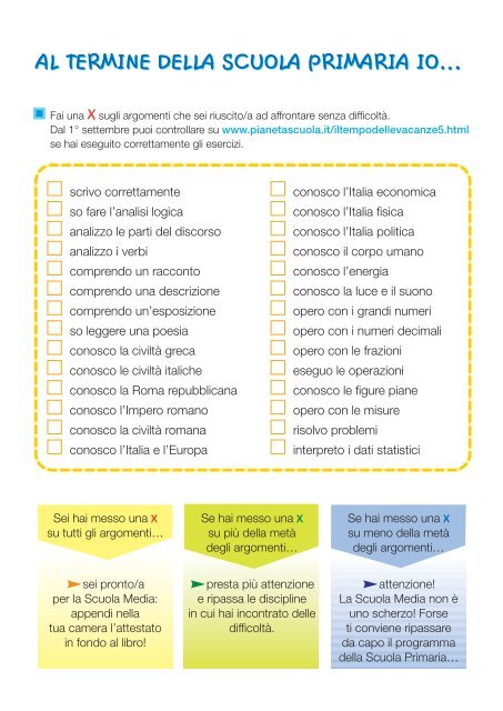 al termine della scuola primaria io… - Pianeta Scuola Gallery