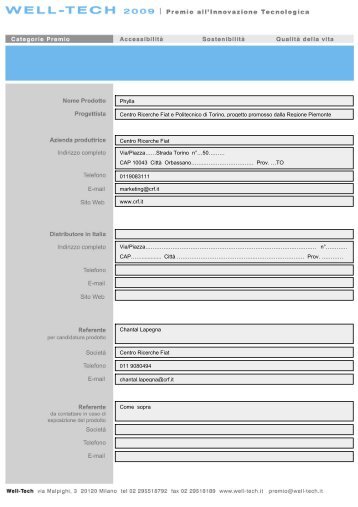 Phylla Centro Ricerche Fiat e Politecnico di Torino ... - WELL - TECH