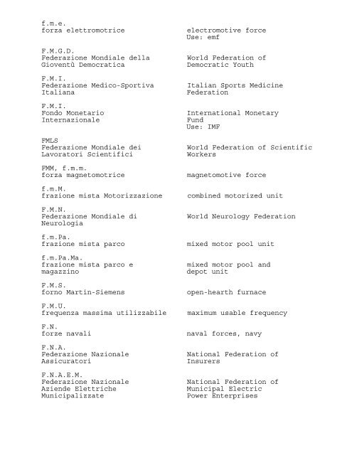 ABBREVIATIONS AND ACRONYMS USED IN THE PRESS OF ...