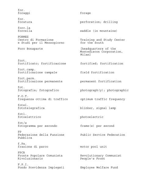 ABBREVIATIONS AND ACRONYMS USED IN THE PRESS OF ...