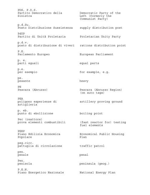 ABBREVIATIONS AND ACRONYMS USED IN THE PRESS OF ...