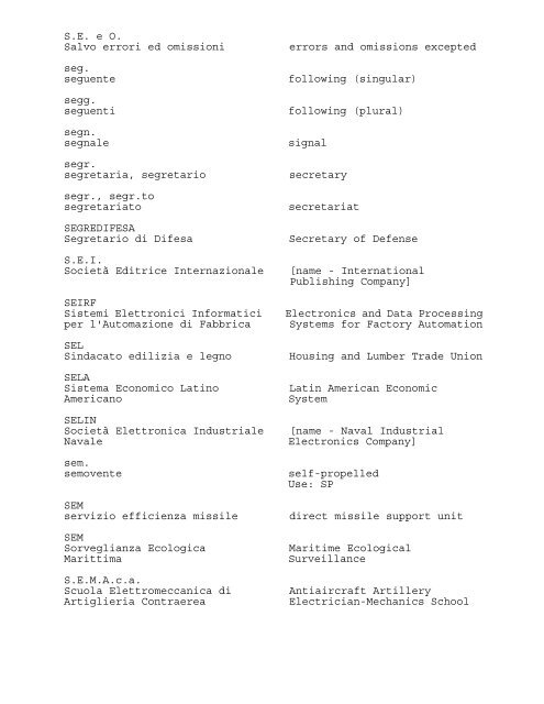 ABBREVIATIONS AND ACRONYMS USED IN THE PRESS OF ...