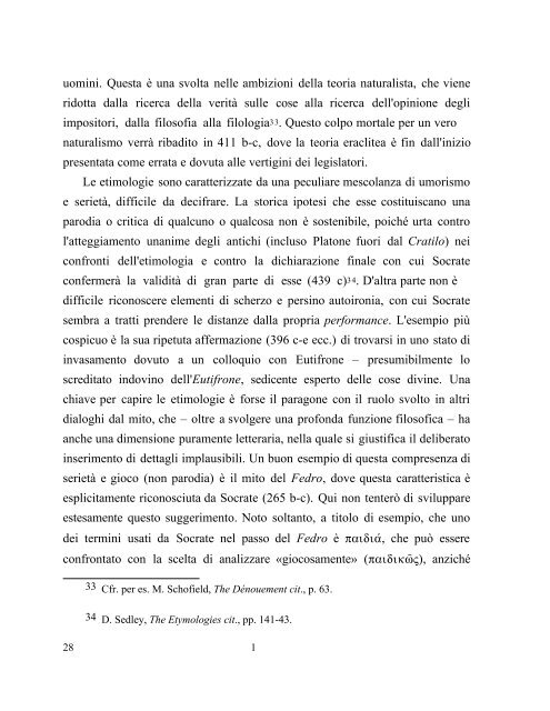 1. Cratilo - Dipartimento di Filosofia