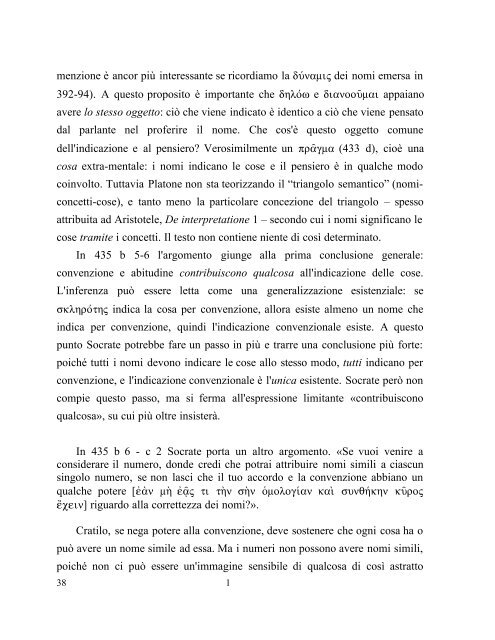 1. Cratilo - Dipartimento di Filosofia