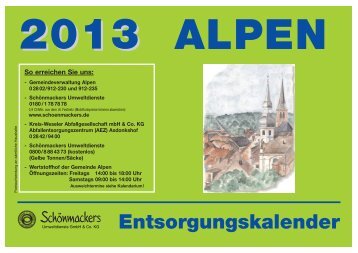 Abfallkalender 2013 - Schönmackers Umweltdienste GmbH & Co KG