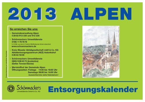 Abfallkalender 2013 - Schönmackers Umweltdienste GmbH & Co KG