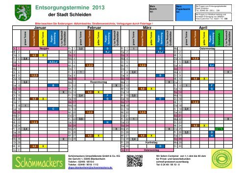 Abfallkal Schleiden 2013 - Schönmackers Umweltdienste GmbH ...