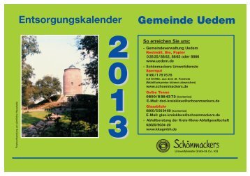 Kalender Uedem 13 - Schönmackers Umweltdienste GmbH & Co KG