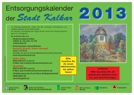 der Stadt Kalkar - Schönmackers Umweltdienste GmbH & Co KG
